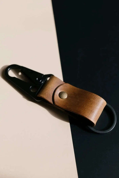 Bundle - 3x Schlüsselanhänger aus Leder mit taktischem Karabiner - strapnstyles