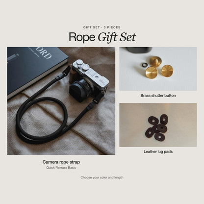 Geschenk-Set Seil: Kameraseil, Messing-Auslöser und Schutzpads - strapnstyles