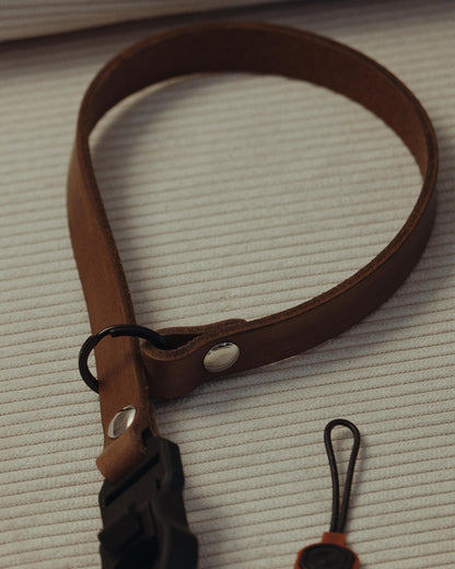 Leder Handschlaufe Quick Release Pro in Schwarz strapnstyles