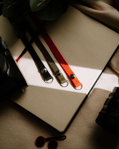 Kameraseil, Basic Kameragurt in Schwarz und weiteren Farben für Analoge und DSLR Kamera - Vintage Camera Strap - strapnstyles
