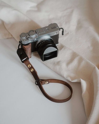 Leather Camera Wrist Strap Quick Release - Full Grain Handmade Strap for DSLR & Analog Camera - strapnstyles