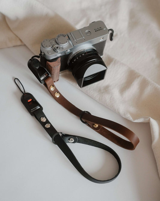 Leather Camera Wrist Strap Quick Release - Full Grain Handmade Strap for DSLR & Analog Camera - strapnstyles