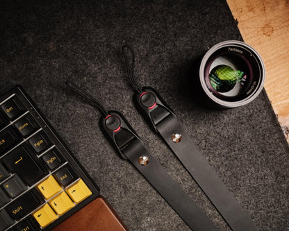 Quick Release Leather Strap - Schmaler Vintage Kameragurt aus Leder in Schwarz, Kameragurt für Analoge und DSLR Kamera - Camera Strap - strapnstyles