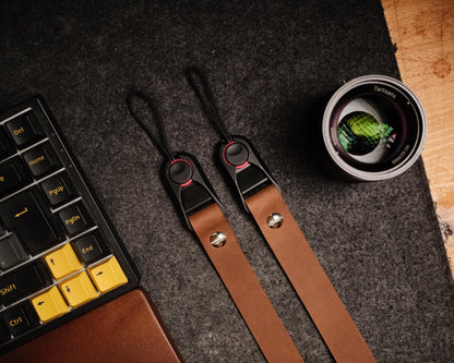 Quick Release Leather Strap - Schmaler Vintage Kameragurt aus Leder in Schwarz, Kameragurt für Analoge und DSLR Kamera - Camera Strap - strapnstyles
