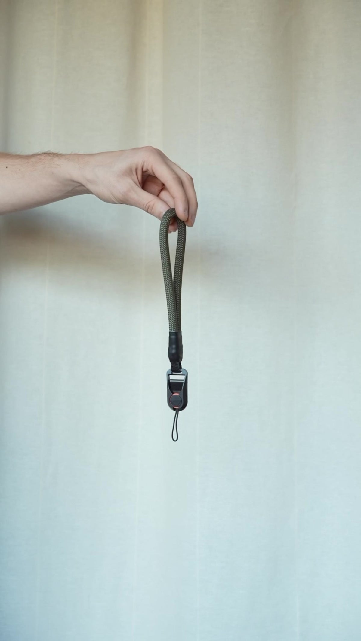 Handschlaufe aus grünem Kletterseil mit Quick Release, Second Hand Einzelstück