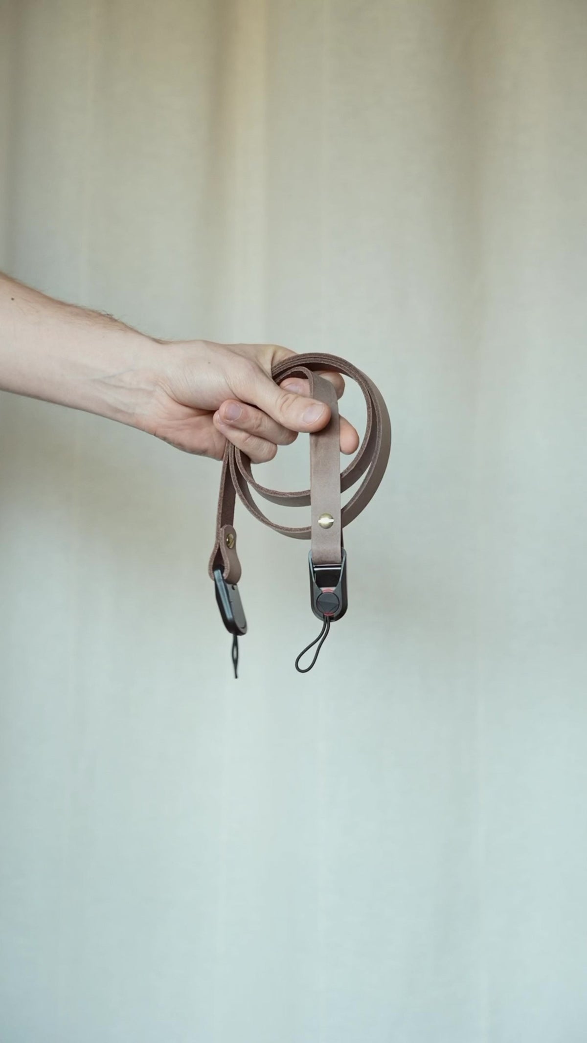 Ledergurt in Taupe mit Quick Release, Second Hand Einzelstück